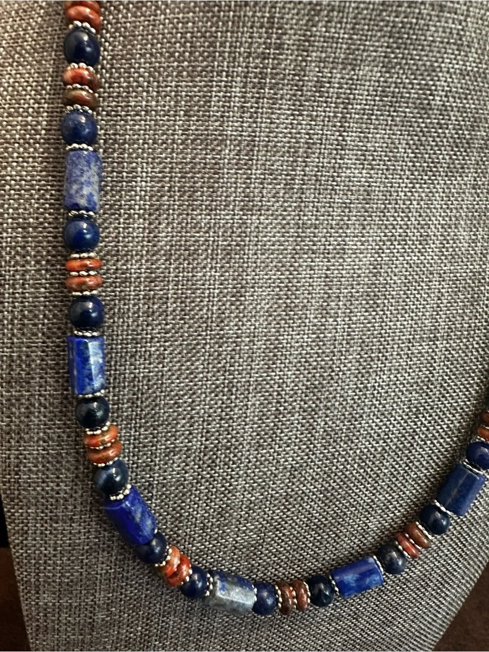 Handmade Lapis lazuli Bead  Unisex Necklace